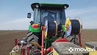 1-2 апреля. посев лука. John Deere 6110(В). сеялка Agricola.