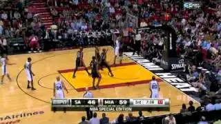 Dwyane Wade blocks Tim Duncan