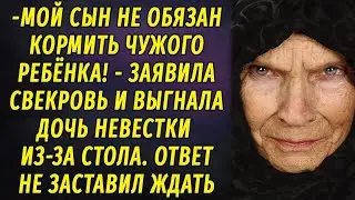 - Чужого ребёнка мой сын кормить не обязан! - свекровь выгнала дочь снохи из за стола... РАССКАЗ
