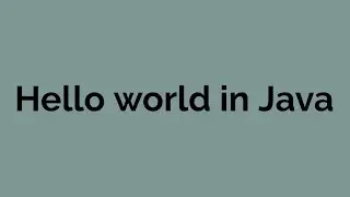 How to Print Hello World in Java Programming Language in Terminal
