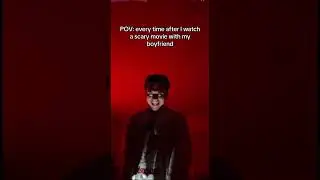 Watching a scary movie with my girlfriend 😂 #shortscreator