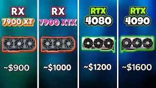 RTX 4090 vs RX 7900 XTX vs RTX 4080 vs RX 7900 XT Gameplay