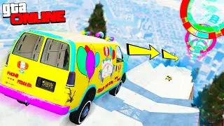 АДСКИЙ СПУСК С ГОРЫ НА МАШИНЕ КЛОУНА В GTA 5 ONLINE