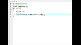 How to find size of string in c++ simple programm