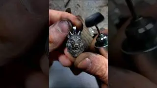 Кулон в виде Волка из серебра