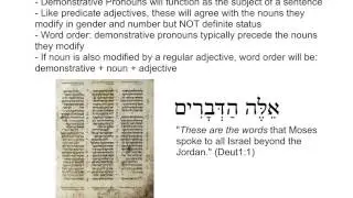 Hebrew Demonstrative Adjectives and Pronouns