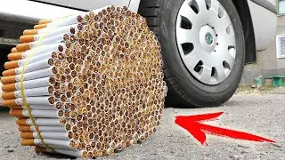 Crushing Crunchy & Soft Things by Car! - Experiment: Car vs Cigarettes