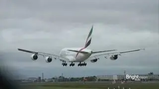 Awesome landings! Heavies, Heathrow 27R A380, 747, 777