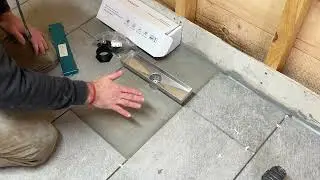 How To Install a Drain in a Sauna - Linear Shower Drain install  - All Steps (Sauna Build, part 5.1)