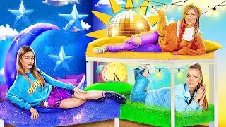 Wir Bauen ein Etagenbett für Drillinge! Mond, Tag und Nacht Mädchen!