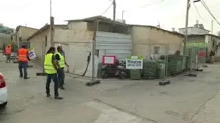 המבנה הראשון בתוואי הרכבת הקלה שבונה נת