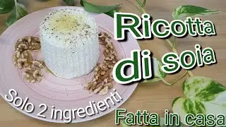 Ricotta di soia vegana fatta in casa con due ingredienti. Ricetta di formaggio vegetale facile