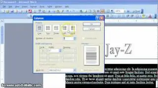 Creating Columns in MS Word