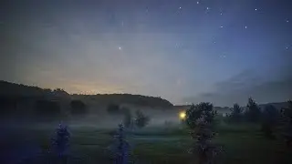 Видео ночи, плотина, звезды, старлинки