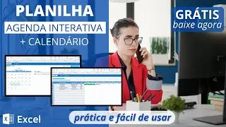 ✅[GRÁTIS] Planilha Agenda Calendário Excel + Tarefas Diárias (Lista de Atividades Excel)