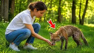 A woman rescued an injured fox and released it into the woods. A week later, the fox returned with c