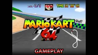 Mario Kart 64: Time Trials - Luigi Raceway(GAMEPLAY)