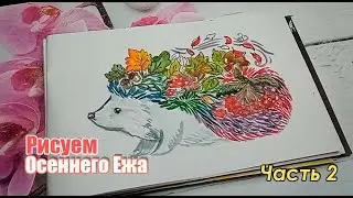 Рисуем осеннего ежа. Часть 2