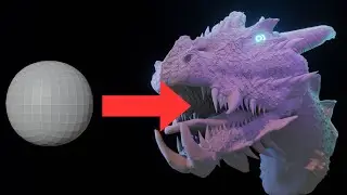 HOW TO SCULPT A DRAGONHEAD! (First time sculpting something realistic) #animation #blender