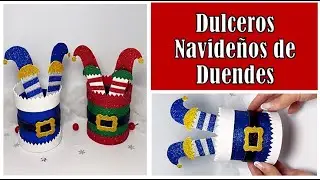 Organizadores o dulceros Navideños hechos con botellas plásticas