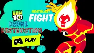 Ben 10 Drone Destruction Game Gameplay Mission Review Using Heatblast || CN Gamebox App ||