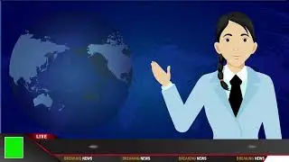 World Breaking News. Digital Earth HUD Rotating, Globel Green Screen