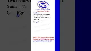 Quadratic Equation: Factorization Method 3