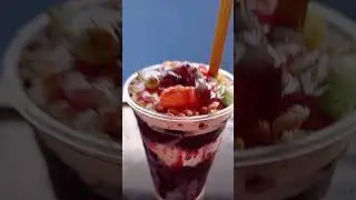 Açaí com leite em pó, amendoim e fini