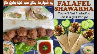 FALAFEL SHAWARMA WRAP-Arabic Shawarma-Falafel Wrap-Delicious Saudi Arabia Street Food in Madinah