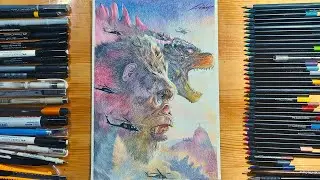 Drawing - Godzilla and Kong (A New Empire)