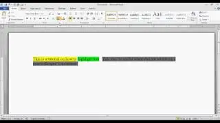 Word 2007 / 2010: How to highlight text, choose your highlight colour!