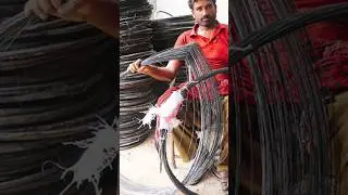 INGENIOUS TECHNIQUE TO GET STEEL WIRE FROM USED TIRES FOR COTTON BALES #shortfeed #newshorts