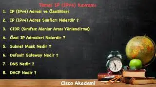 Temel IP Adres Kavramı | IPv4 | IP Adres Sınıfları | CIDR | Subnet Mask | Default Gateway | DNS|DHCP