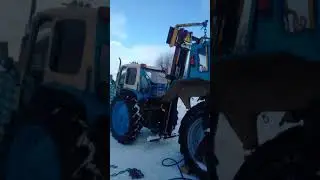 МТЗ-82.Снятие кабины с помощью кары.