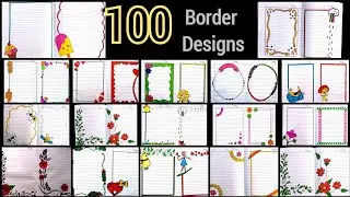 100 very beautiful borders for projects handmade|Latest notebook border designs|Simple border design