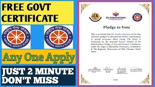National Service Scheme | NSS Free Certificate | GOV Online Course With Certificate | NSS |