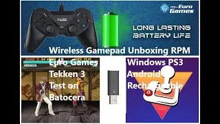 Wireless Gamepad Controller Unboxing RPM Euro Games Windows PS3 Android, Tekken 3 Test on Batocera