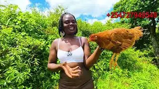 A LADY BUTCHERING CHICKEN FOR FOOD