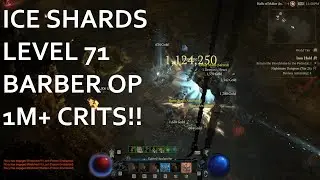 71 Ice Shards Sorcerer - Season 1 - Barber Malignant Heart 1 Million Damage Crit - Diablo 4