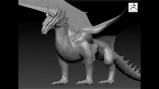Zbrush and Maya Green Dragon 3d Model & sculpting Tutorial | SpeedArt 06