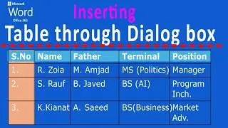 Inserting table in Word through dialog box