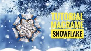 Macrame snowflake tutorial. Mouline standed cotton and macramé rope.