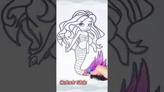 Desenhar e Colorir uma bela Sereia  ...✏️👧🏼👦...Desenho para as Crianças.‪@ColorirKids1‬