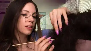 ASMR - Girl In The Back Of Class Plays With Your HAIR - Detangling, Scalp Check, Afro, Braiding