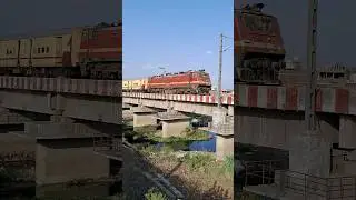 WAP4 train crossing WAG9 | Electric Locomotives of #indianrailways #shorts #railway