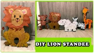 Diy Lion standee for animal Safari themed birthday party, No printer needed