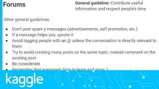 Kaggle Etiquette | Kaggle