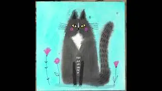 How to Watercolor Paint a Floof Cat and Birds!