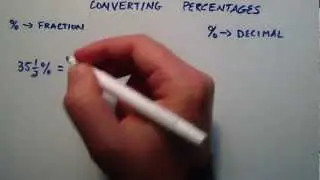 How to Convert a Percentage Into a Fraction or Decimal , Intermediate Algebra ,  Lesson 14