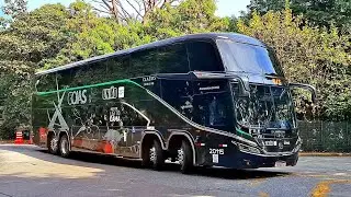 OS LUXUOSOS ÔNIBUS na saída do terminal Tietê SP.